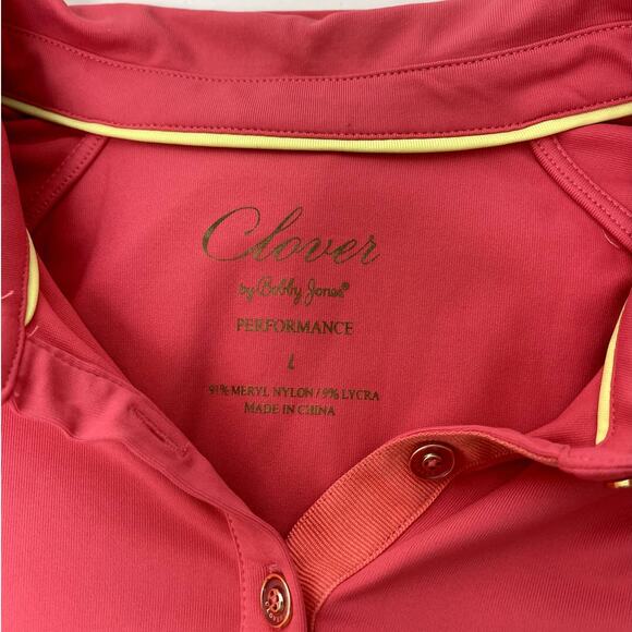 Clover by Bobby Jones Short Sleeve Golf Polo Coral Womens Large - Picture 6 of 8